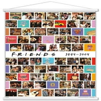 Пријатели - Колаж Ѕид Постер Со Дрвена Магнетна Рамка, 22.375 34