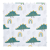 Туш Завеса Лагер Диносаурусите Цртан Филм Печатени Бања Декор Завеса Со Grommets И Куки Ткаенина Водоотпорен Завеса За Дома