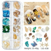 Океан Серија Нокти Накит 3Д Природни Школка Парчиња Морска Ѕвезда Ноктите Украс Во Собата 18#