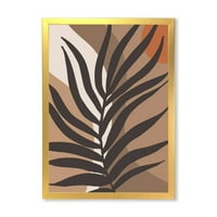 Дизајнирани 'форми и тропски лисја силуети II' модерен врамен уметнички принт