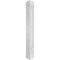 Ekena Millwork 12 W 9'H Craftsman Classic Square Non-Tapered Calico Fretwork Column W Стандарден капитал и стандардна база