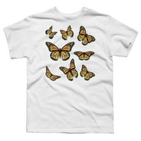 Момчиња од пеперутка монарх Светло Сина Графичка Маичка-Дизајн Од Луѓе Л
