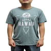 Островска екипа Хаваи мешавина поли-маица тропска дланка темно зелена, л