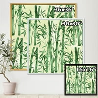 Дизајн Шума на бамбус гранки I 'Тропски врамен платно wallид уметност печатење