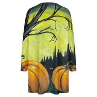Есенски Фустани За Жени Ноќта На Вештерките Печатење Долги Ракави Есенски Фустан Вратот На Екипажот Секојдневен Лабав Фустан