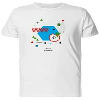Здраво лето геометриски маички маици-Имисија од Шутрсток, машки 4x-голем