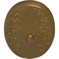 Ekena Millwork 3 4 W 1 2 H 3 4 P Madrid тавански медалјон, рачно насликано бледо злато