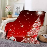 Божиќно Фрлање Ќебе, мека и топла прирабница празнична Новогодишна елка украсно ќебе за софа во кревет погодно За Спалната Соба