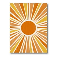 Минимално светло сјајно портокалово сончево зраци I сликање на платно уметничко печатење