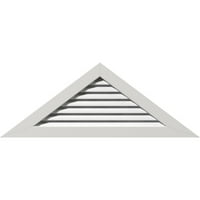 Ekena Millwork 36 W 1 2 H Триаголник Гејбл Вентилак Функционален, PVC Gable Vent со 1 4 рамка за рамна трим
