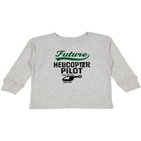 Инктастична идна хеликоптерска пилотска подарок за дете или маица со долги ракави со мали деца