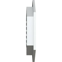 Ekena Millwork 16 W 28 H вертикално врв на вложување на венчавки: Функционален, PVC Gable Vent W 1 4 рамка за рамна трим