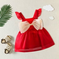 Мало девојче лето шпагети каиш моден фустан принцеза а-линија без ракави фустан Детска бебе слатка садска облека за надворешна
