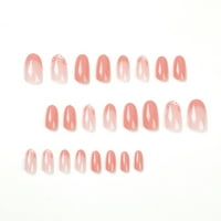 Притиснете На Уметност За Нокти Сјаен француски Стил Нокти Розови Овални Совети За Нокти За Почетници Пракса За Декорација На