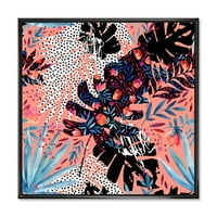 DesignArt 'Апстрактна тропска цветна крпеница II' Тропски врамен платно wallид уметност печатење