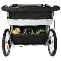 Clevr Deluxe 3-во-двојно седиште за велосипеди за велосипеди шетач за деца за деца, сива