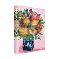Трговска марка ликовна уметност 'букет во вазна II' платно уметност од Мелиса Ванг