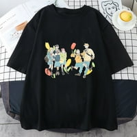 Jhpkjskip и маички маици женски машки младински кампуси маици памучни маици јапонски аниме акварел стил о-врат