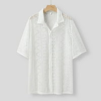 Машки кошули машки тренд летен шуплив скул краток ракав види преку маички кошули за мажи